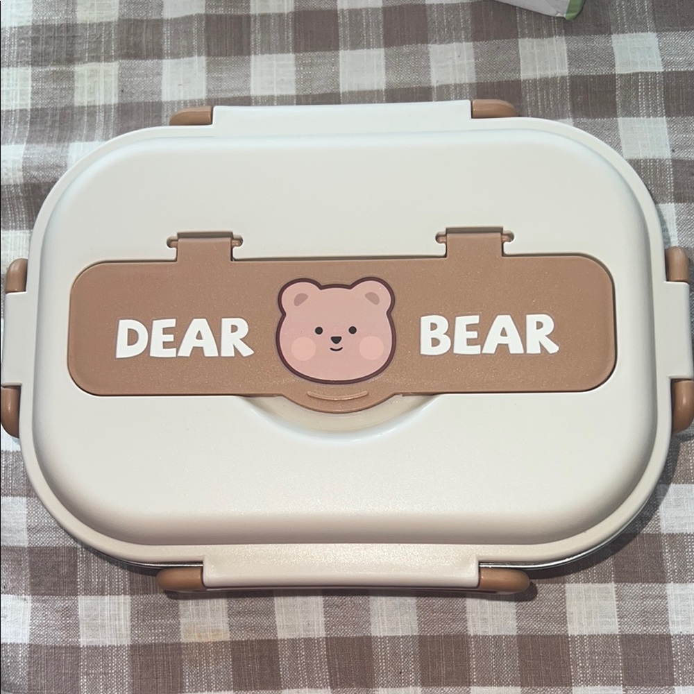 Lunch Box - Cream and Brown